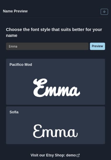 Screenshot name preview