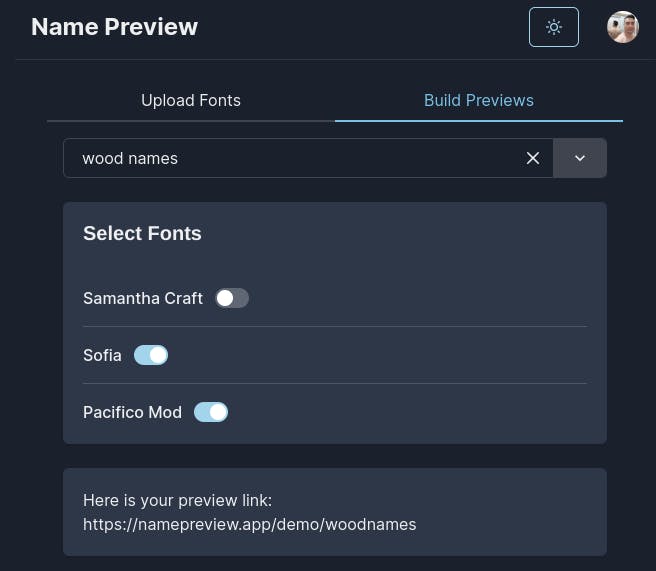 Screenshot name preview admin